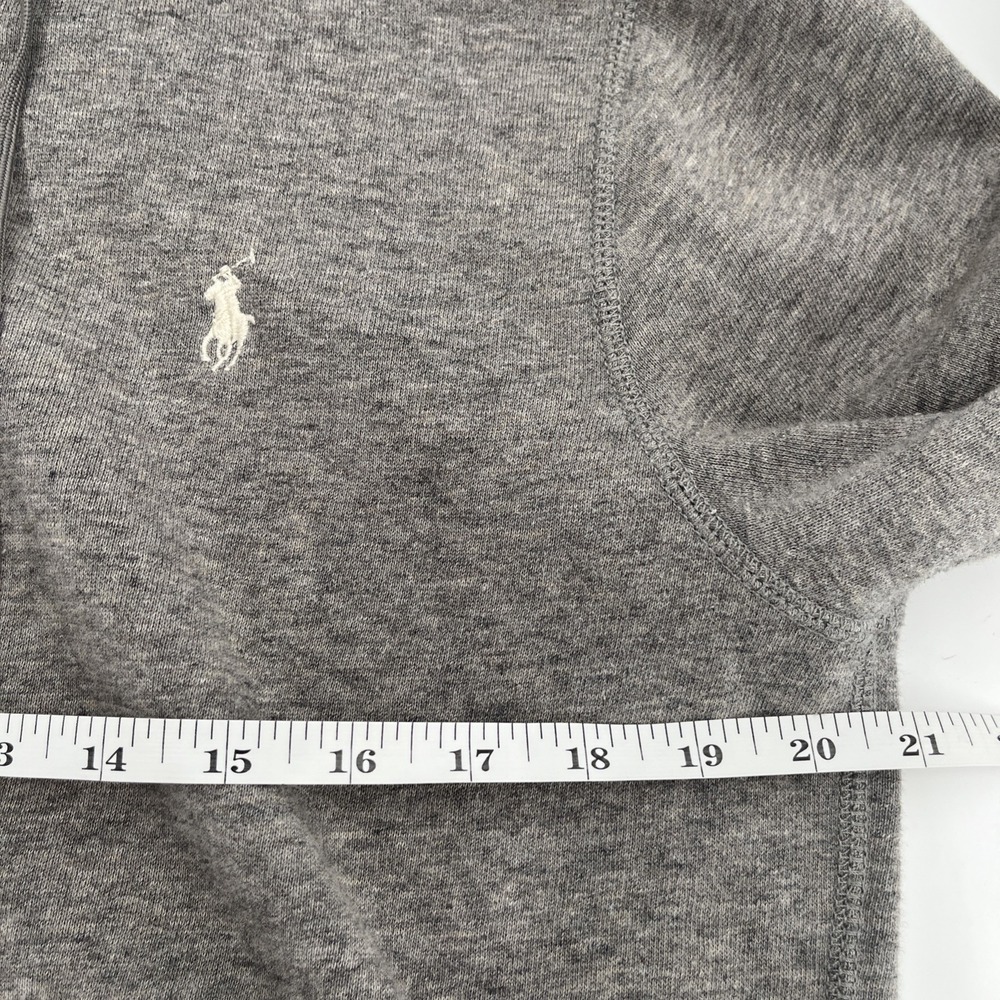 Polo Ralph Lauren Womens LG Hoodie Full Zip Fleece Sweatshirt Heather Gray EUC - Picture 8 of 8